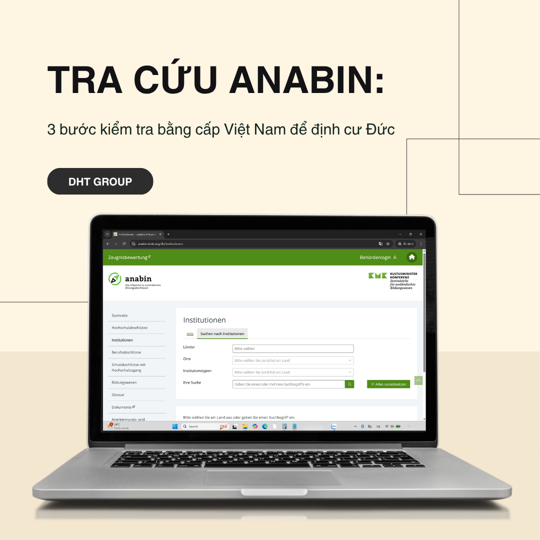 Tra cứu Anabin 3 bước kiểm tra bằng cấp Việt Nam để định cư Đức